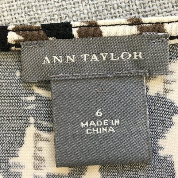 Ann Taylor Scoop Neck Short Sleeve Midi Abstract Dress Sz 6 EXCELLENT Condition - Picture 7 of 7